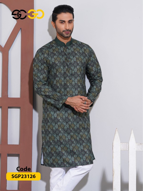 Slub Digital Print Cotton Panjabi Collection