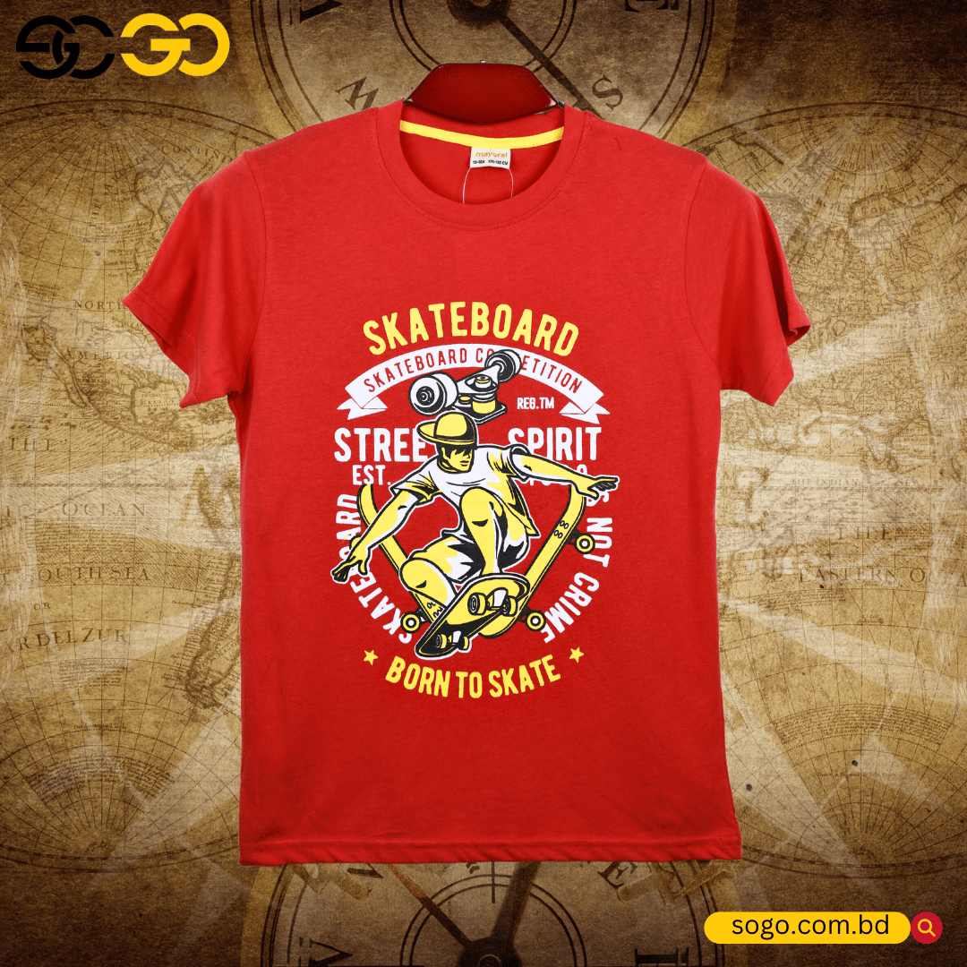 Boys Printed Cotton T Shirt [7-16 Years