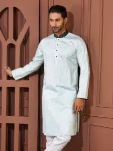 bombay rayon 100 cotton printed platinum punjabi