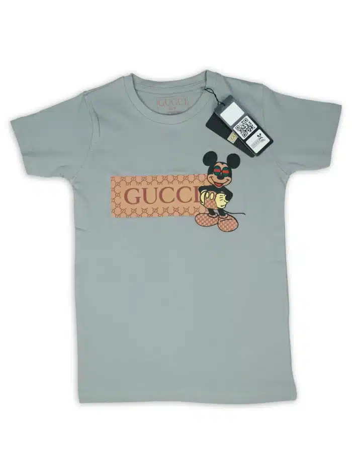 boys gucci & mikey mouse t-shirt grey