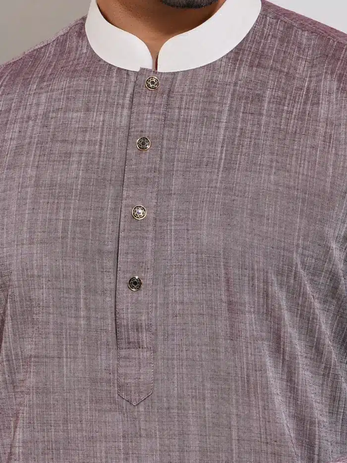 rami slub 100% cotton light violet color punjabi