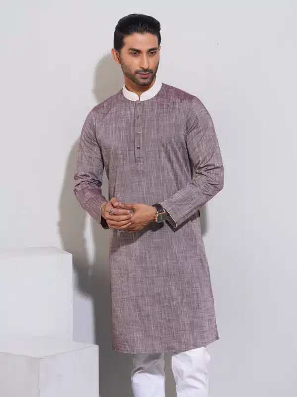 rami slub 100% cotton light violet color punjabi