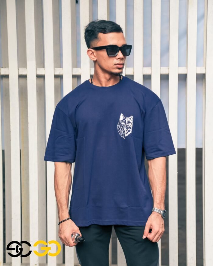 Drop Shoulder T-shirt Blue for Men's