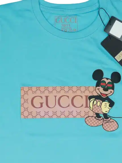 boys gucci mickey mouse t-shirt sky