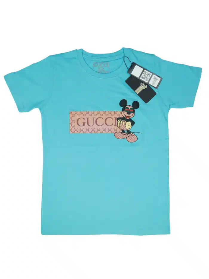 boys gucci mickey mouse t-shirt sky