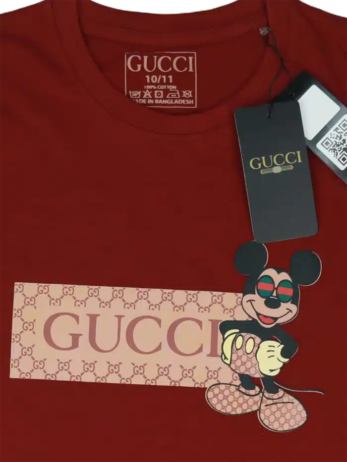 boys gucci micky mouse t-shirt red