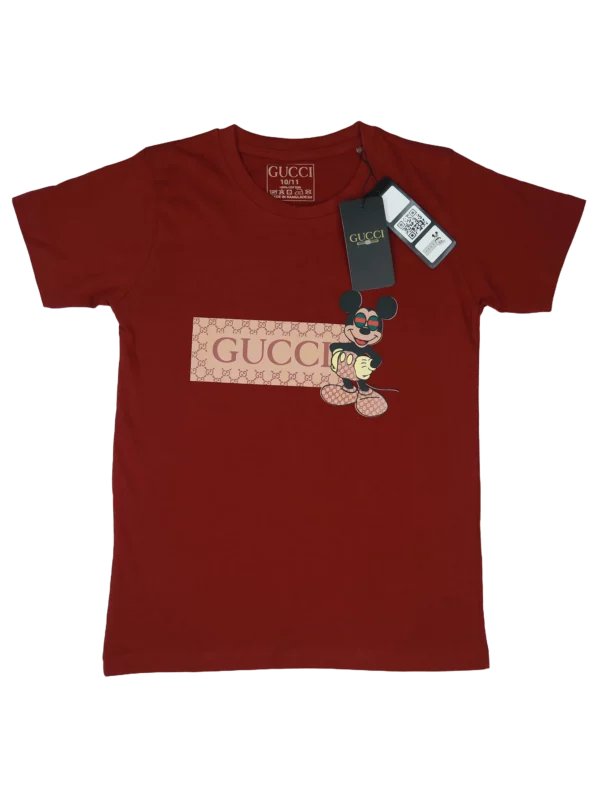 boys gucci micky mouse t-shirt red