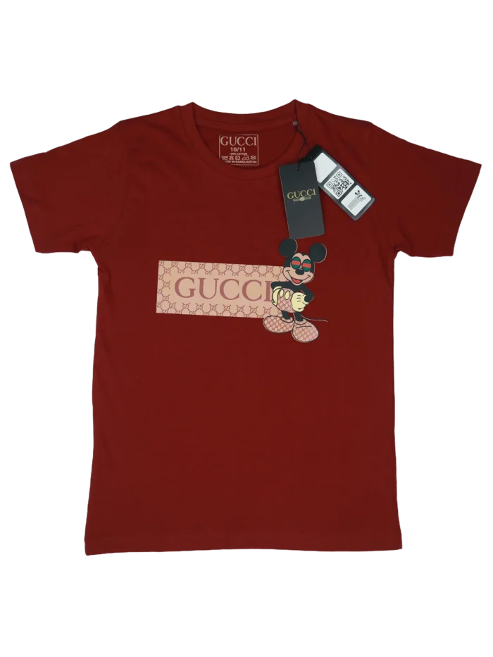 boys gucci micky mouse t-shirt red