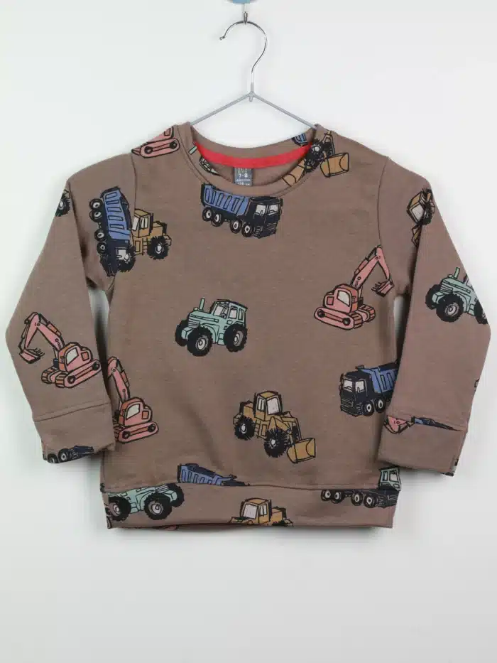 boy’s premium sweatshirt 4-8 years all over printed coffee color