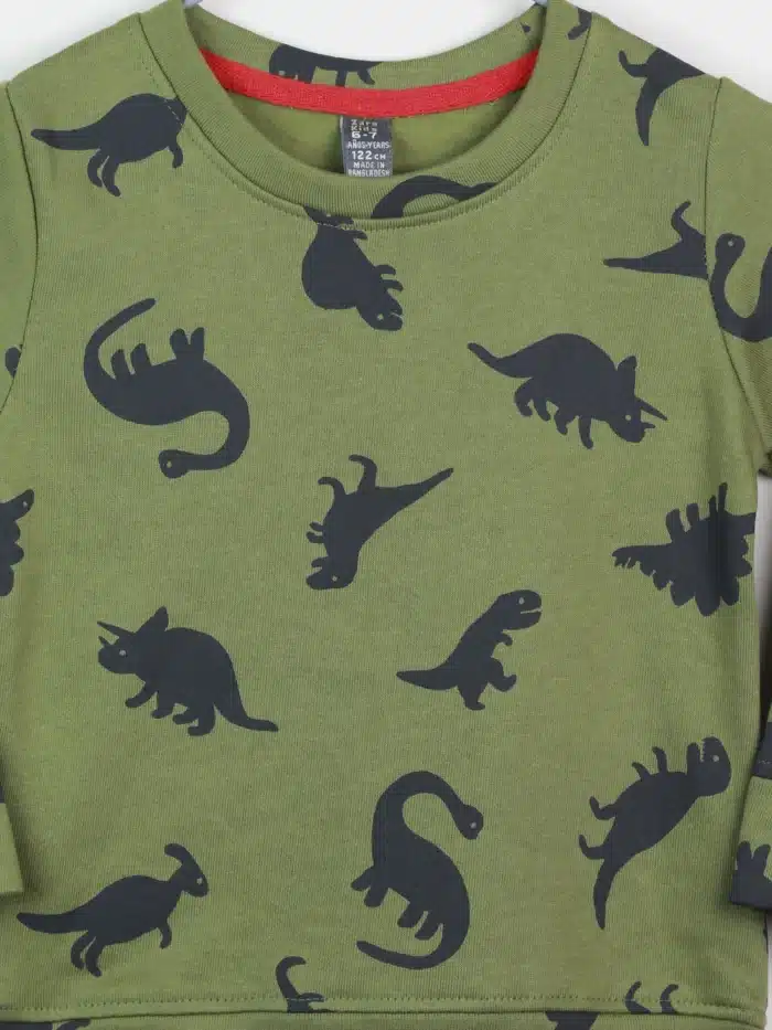 boy’s premium sweatshirt 4-8 years printed olive