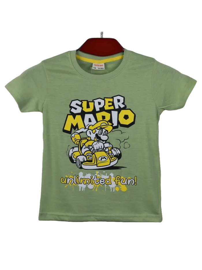 boys printed cotton t-shirt 3-8 years light olive