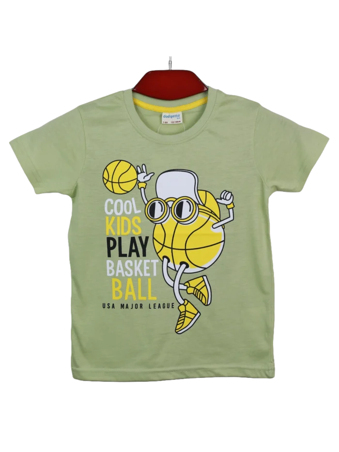 boys printed cotton t-shirt 3-8 years olive