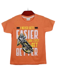 boys printed cotton t-shirt 3-8 years orange