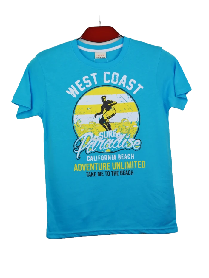 boys t-shirt 7-16 years turquoise