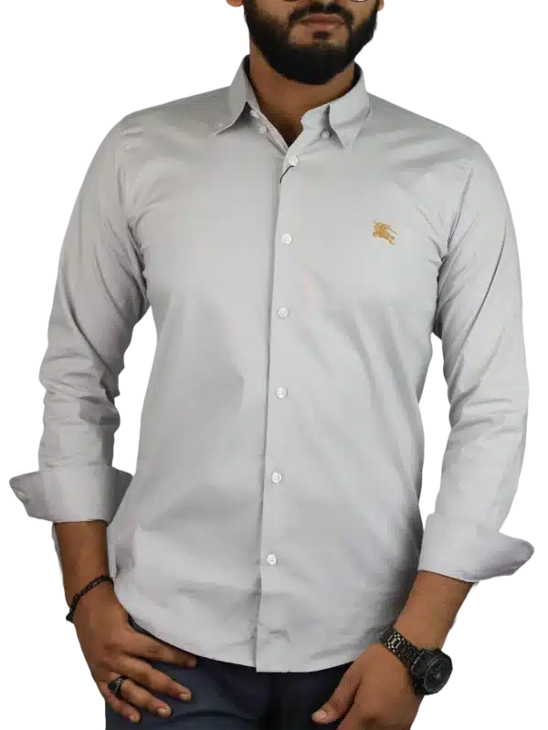 men regular fit casual shirt off white color