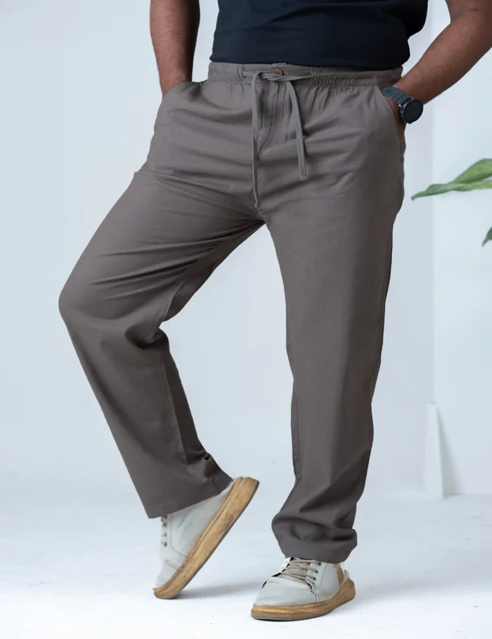 Men's Premium Ramie Trousers Charcoal Grey